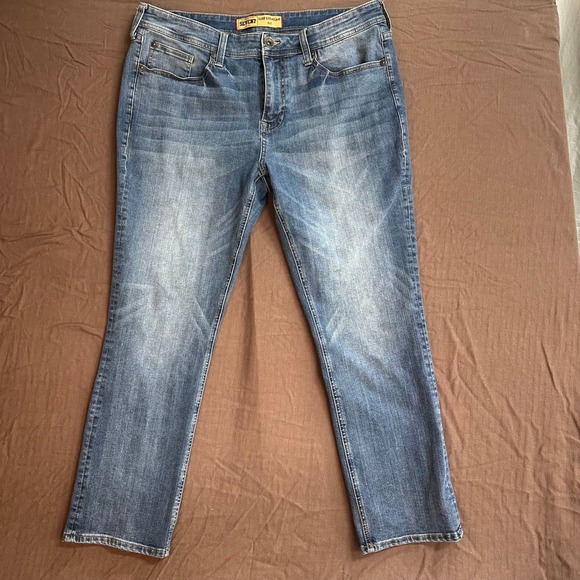 Seven7 Slim Straight Fit Jeans Denim Women's W36 L30 Blue Distressed - Picture 1 of 6